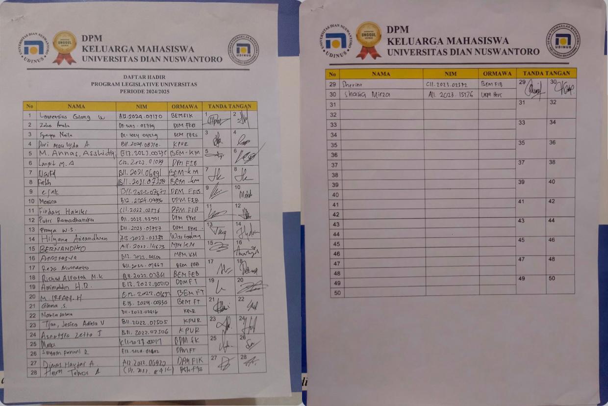 Registrasi (Hari Pertama)